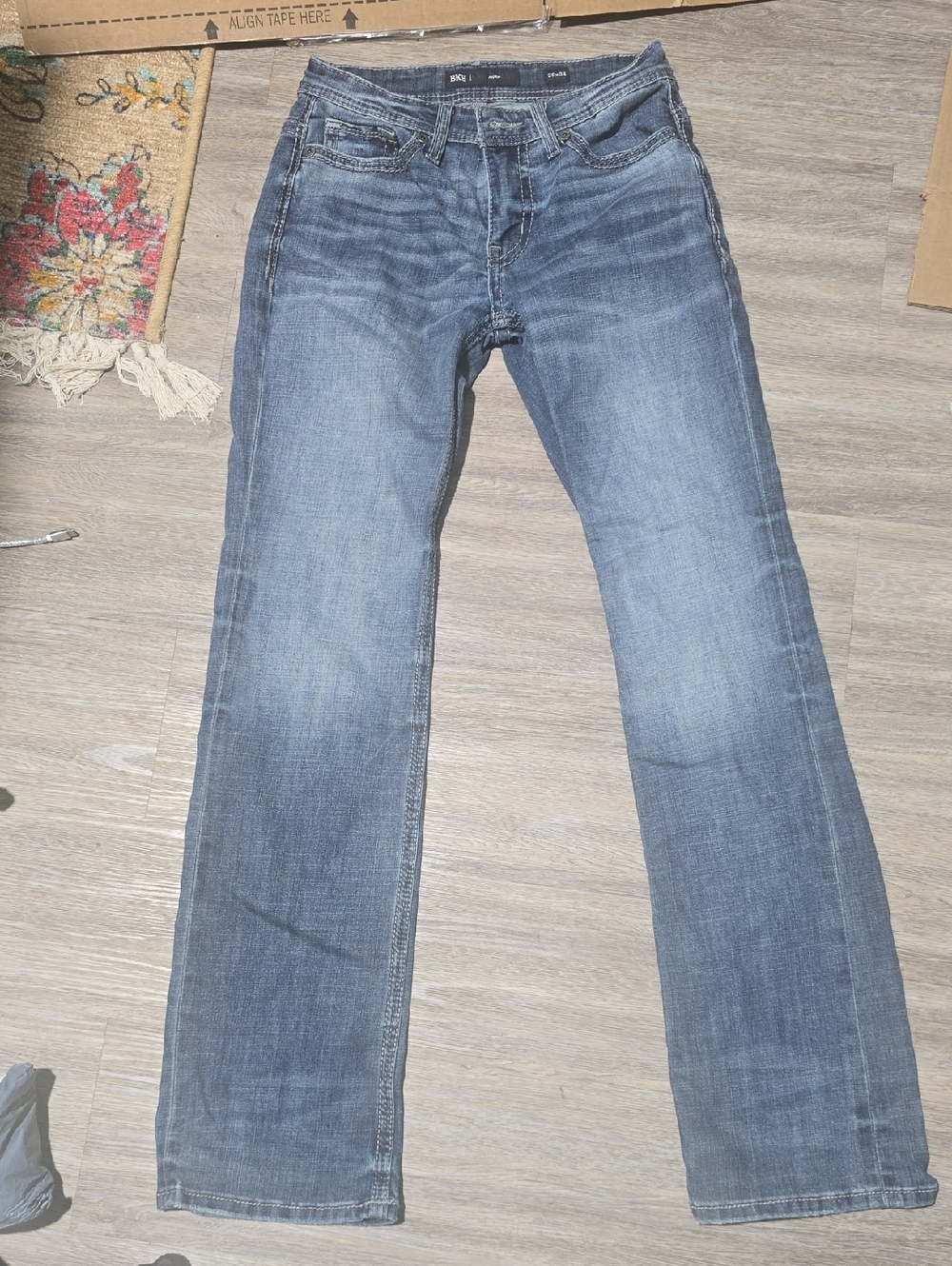 BKE Mens AIDEN Blue Flare Jeans 28X34